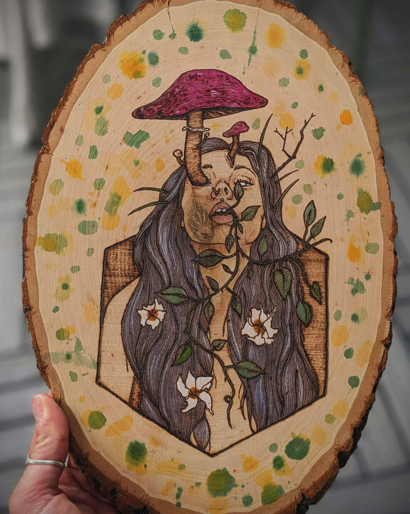 Self Portrait on Basswood Self Portrait on Basswood